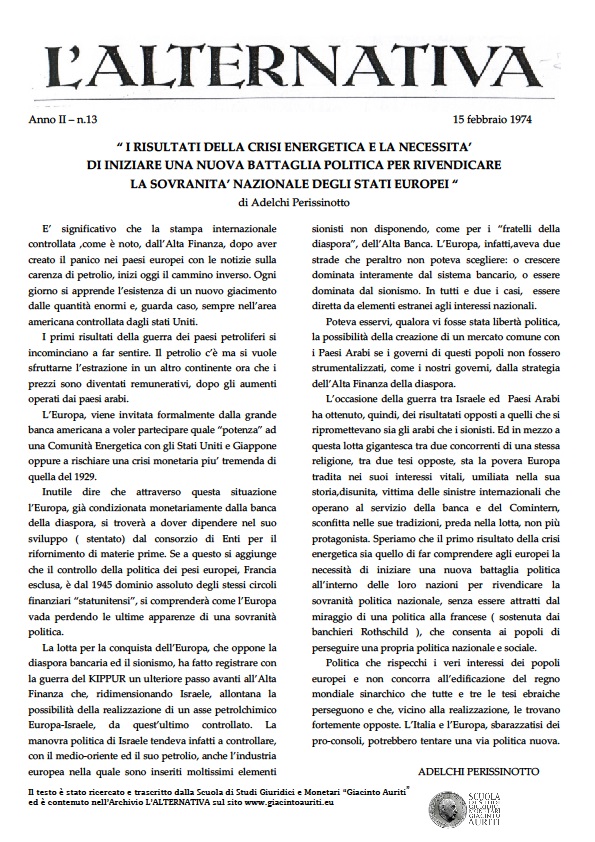 1974-anno2-num13- Crisi energetica e sovranita stati europei